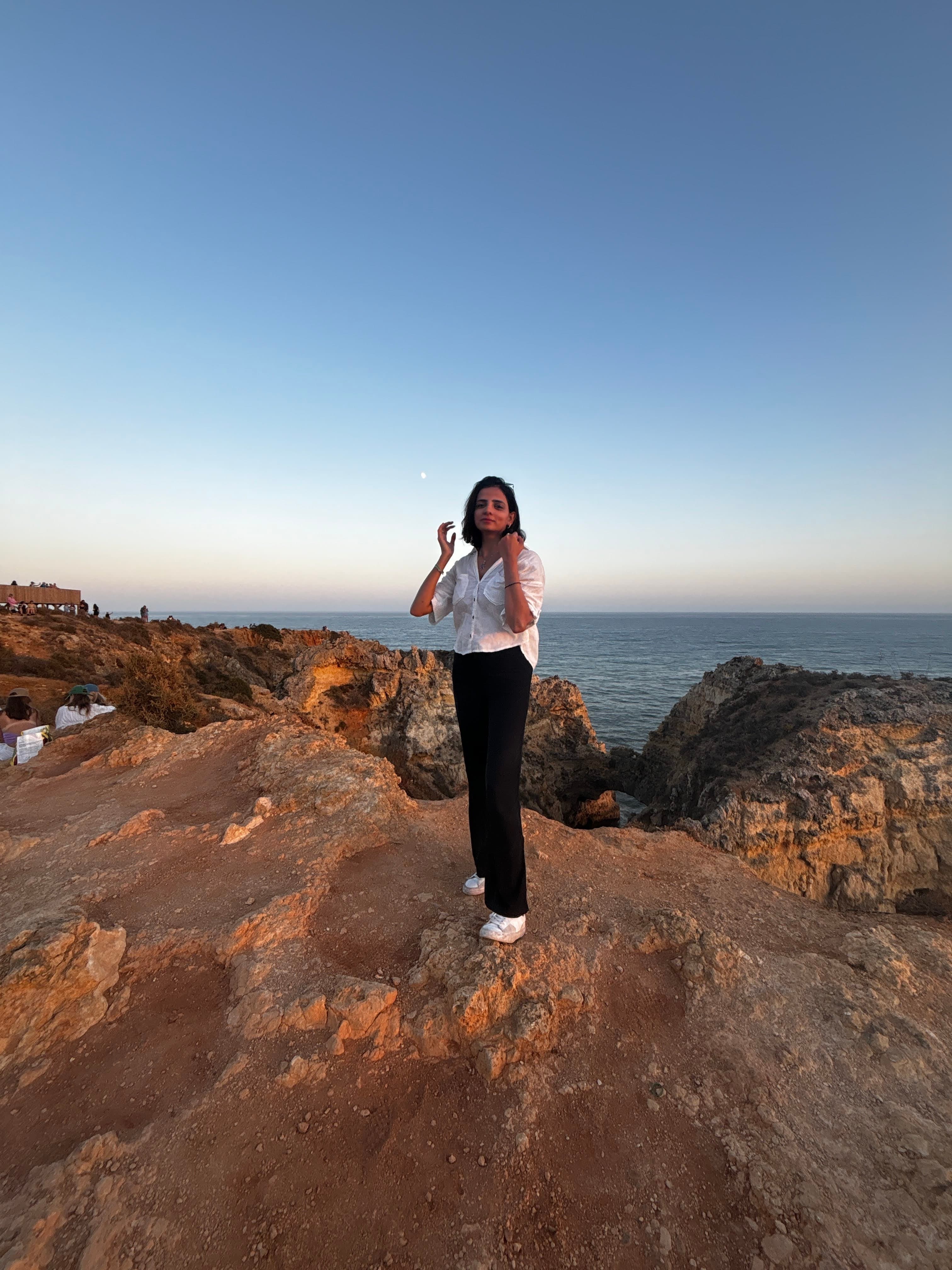 Anjali Panwar by the sea during travel